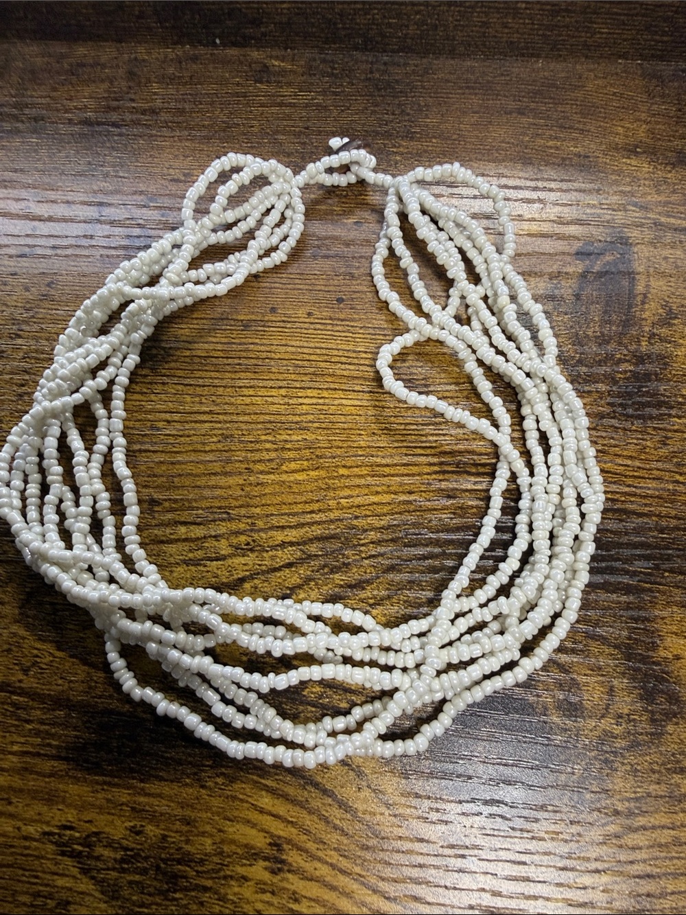 Multi-Strand White Beaded Necklace - Women Jewelry